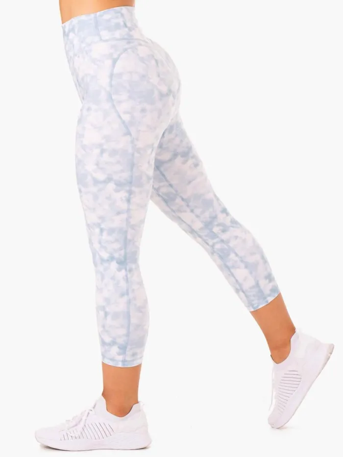 Leggings Womens Ryderwear Tie Dye 78 Leggings Steel Blue Tie Dye