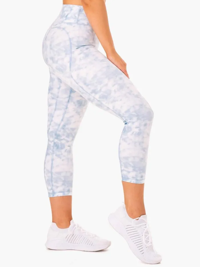Leggings Womens Ryderwear Tie Dye 78 Leggings Steel Blue Tie Dye