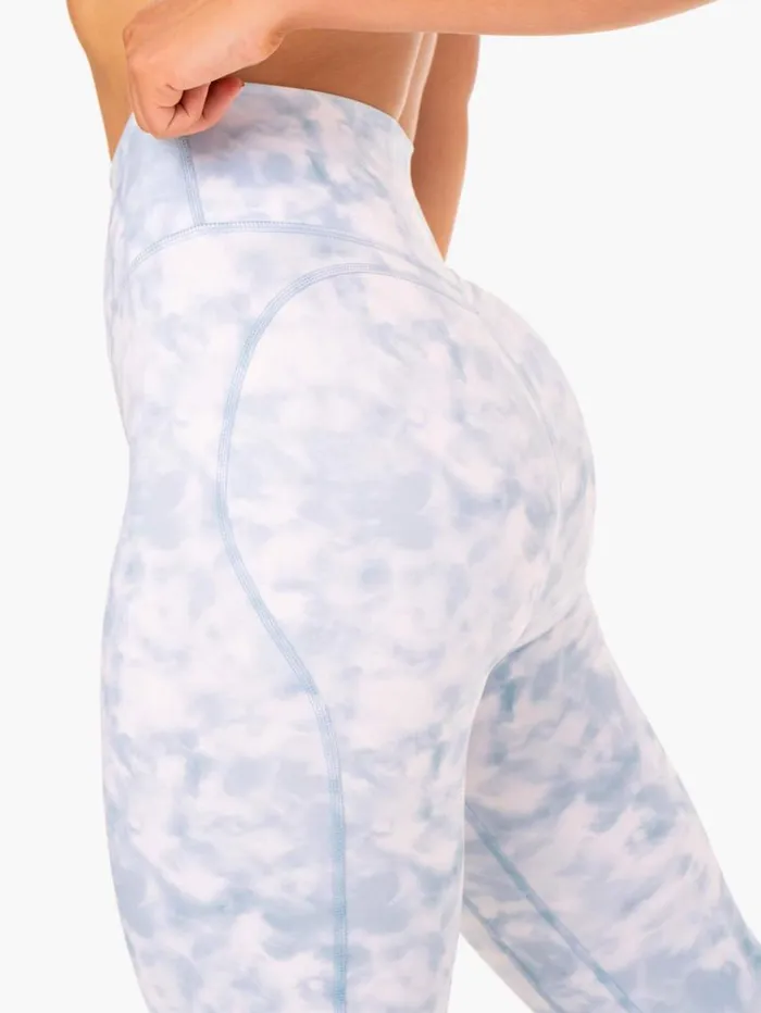 Leggings Womens Ryderwear Tie Dye 78 Leggings Steel Blue Tie Dye