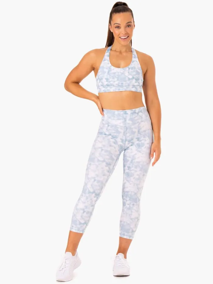 Leggings Womens Ryderwear Tie Dye 78 Leggings Steel Blue Tie Dye