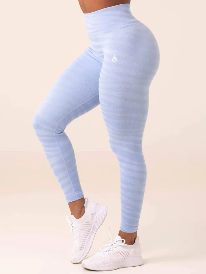 Leggings Womens Ryderwear Zebra Seamless Leggings Sky Blue Zebra