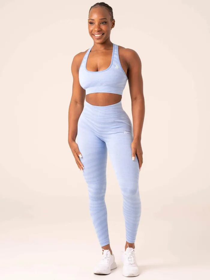 Leggings Womens Ryderwear Zebra Seamless Leggings Sky Blue Zebra