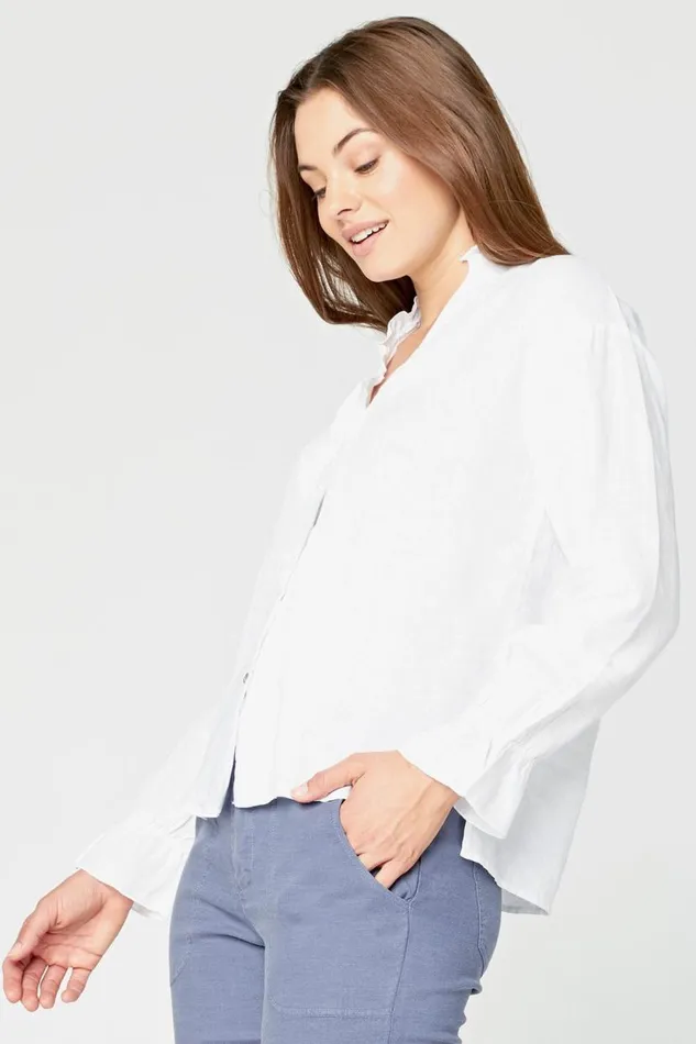 Lettuce Edge Blouse White Clothing XCVI ShirtsBlouses