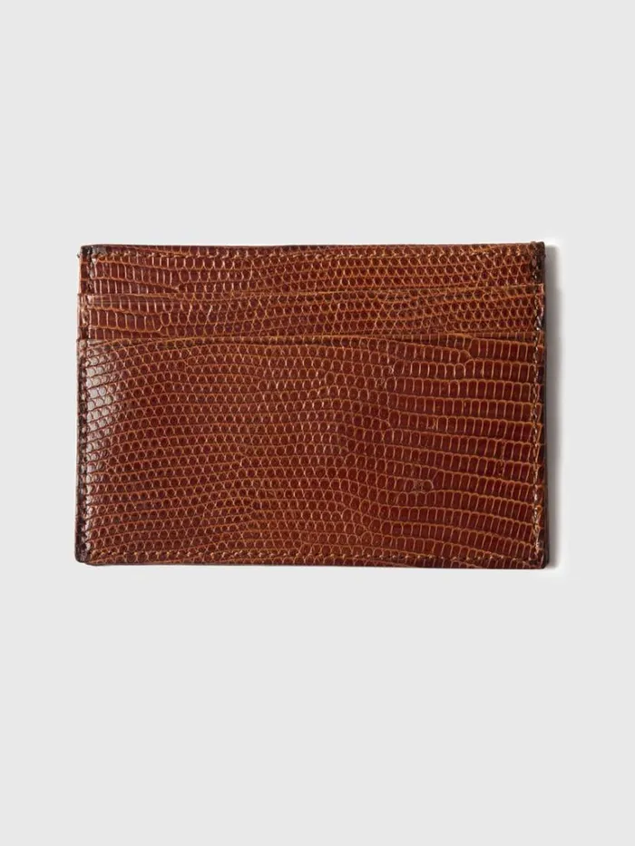 Lifestyle Mens Paul Stuart Lizard Card Case Black