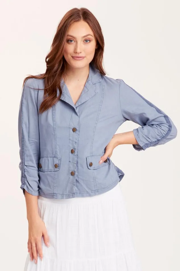 Linen Folksy Jacket Riverdale Pigment Clothing XCVI Jackets