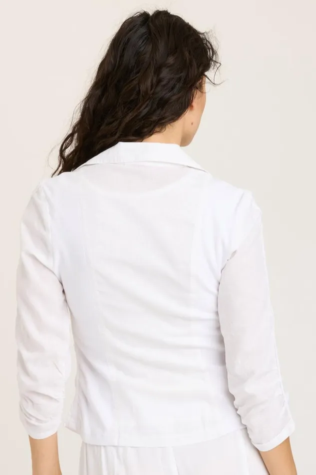 Linen Folksy Jacket White Clothing XCVI Jackets