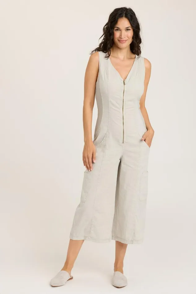 Linen Norris Jumpsuit Whitecap Pigment Clothing XCVI Dresses
