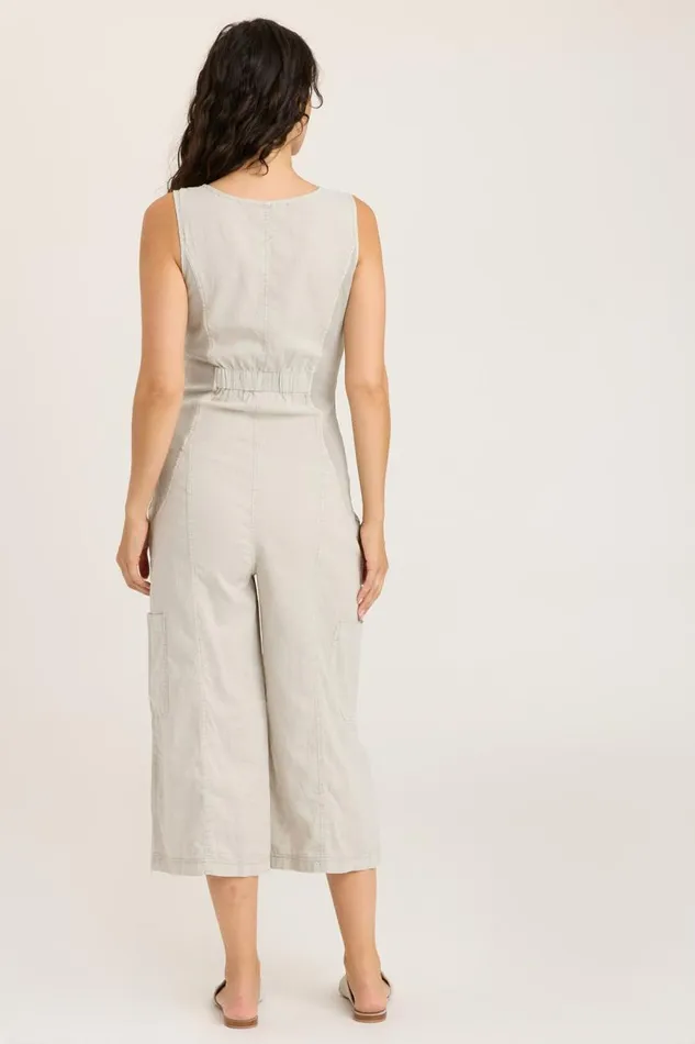 Linen Norris Jumpsuit Whitecap Pigment Clothing XCVI Dresses
