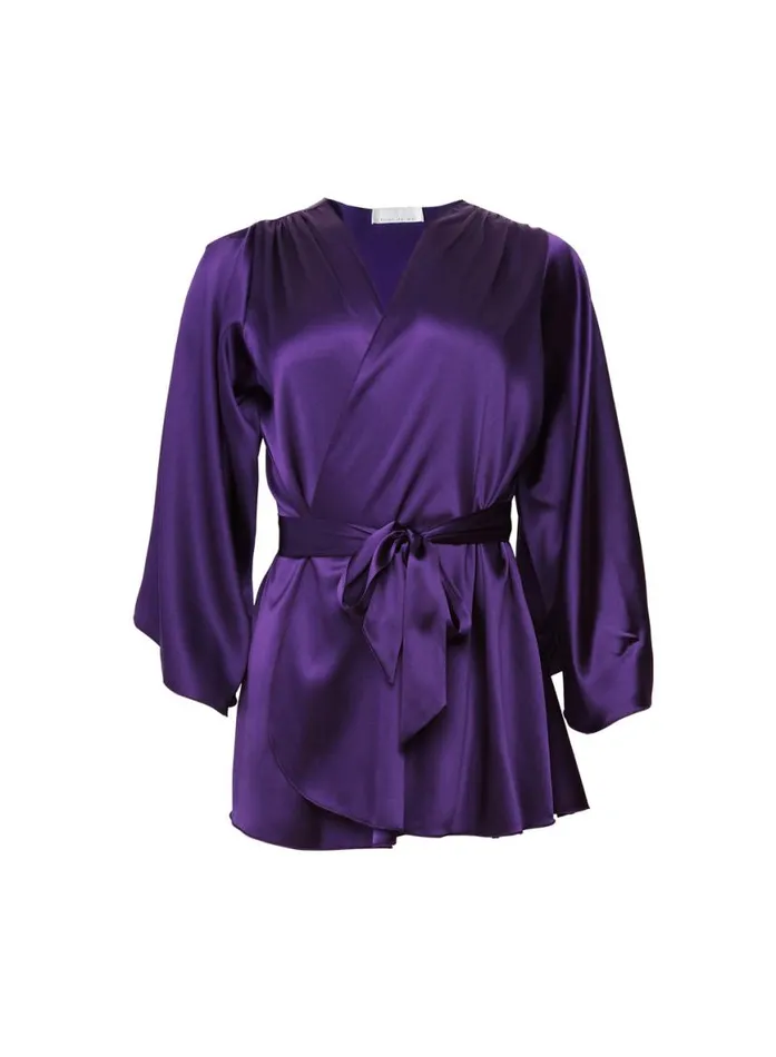 Lingerie PleasureLingerie Fleur Du Mal Angel Sleeve Robe Acai