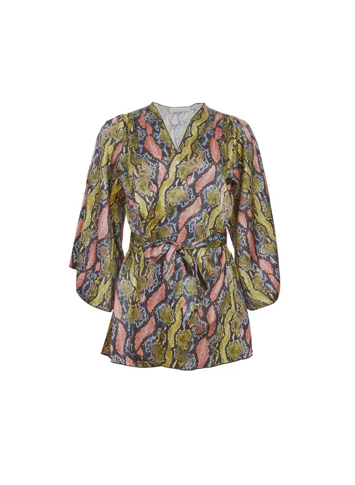Lingerie PleasureLingerie Fleur Du Mal Angel Sleeve Robe Python Print