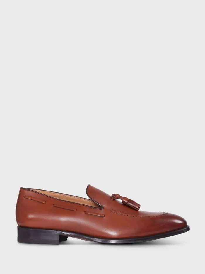 Loafers Mens Paul Stuart Bond Leather Tassel Loafer Black