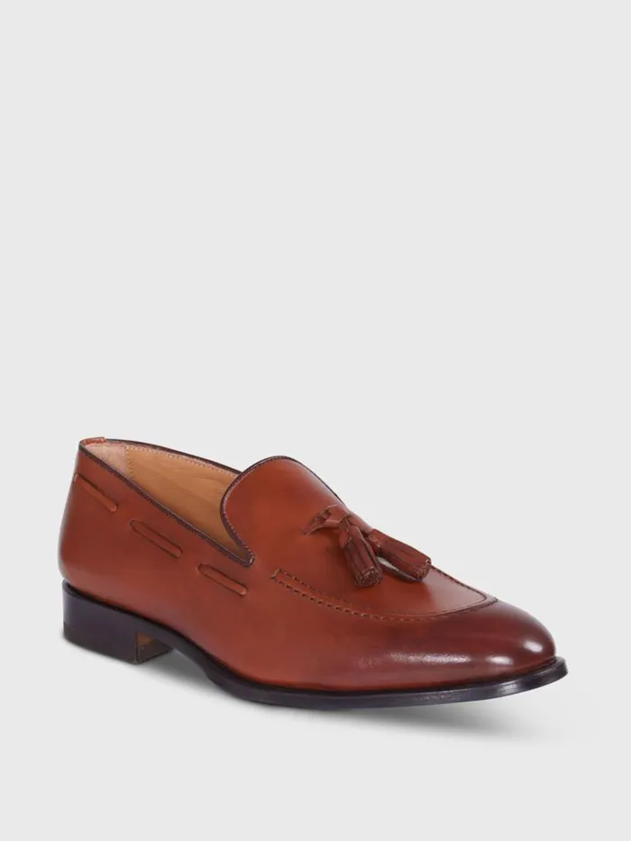Loafers Mens Paul Stuart Bond Leather Tassel Loafer Black