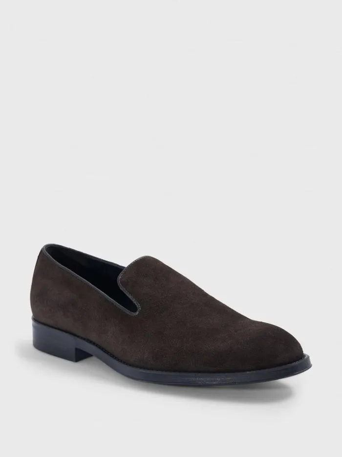 Loafers Mens Paul Stuart Crest Suede Venetian Loafer Black