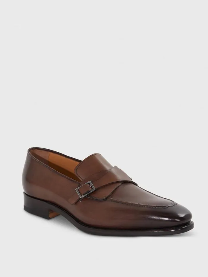 Loafers Mens Paul Stuart Gideon Single Monk Loafer Black Calf