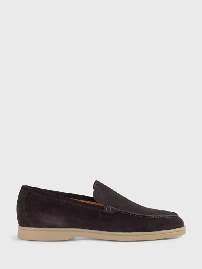 Loafers Mens Paul Stuart Harvey Suede Venetian Slip On Dark Brown
