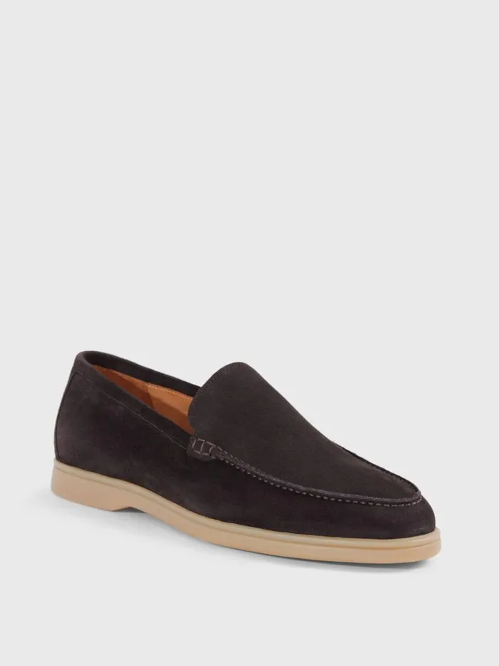 Loafers Mens Paul Stuart Harvey Suede Venetian Slip On Dark Brown