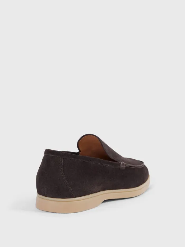 Loafers Mens Paul Stuart Harvey Suede Venetian Slip On Dark Brown