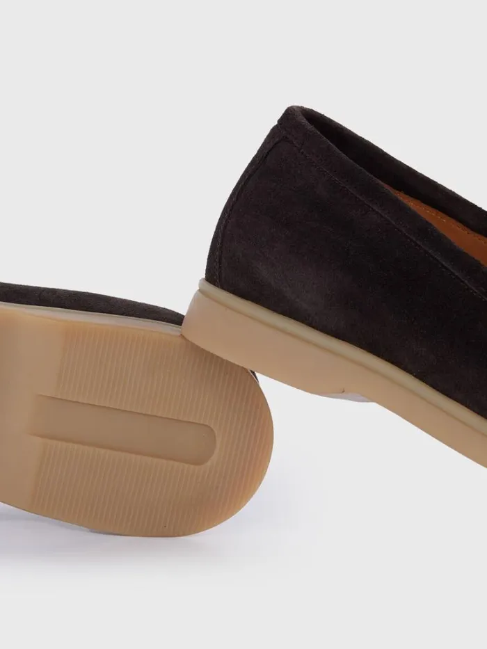 Loafers Mens Paul Stuart Harvey Suede Venetian Slip On Dark Brown