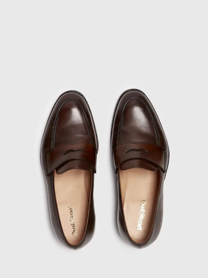 Loafers Mens Paul Stuart Rosebery Leather Penny Loafer Brown