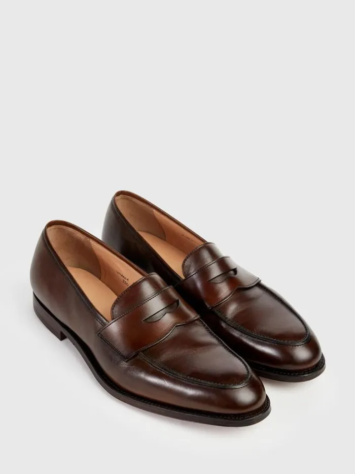 Loafers Mens Paul Stuart Rosebery Leather Penny Loafer Brown