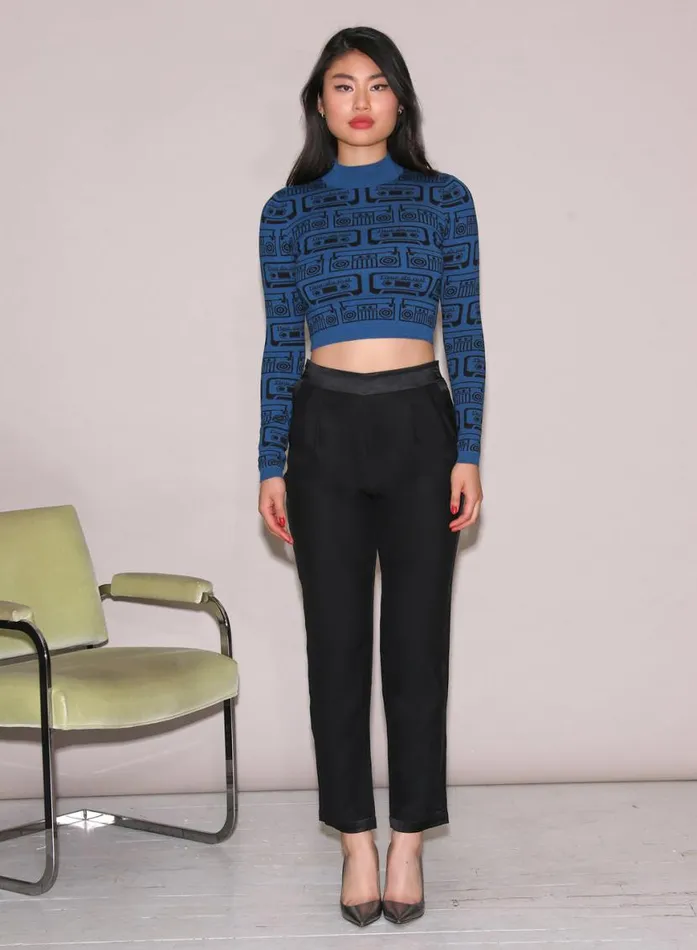 Long Sleeve Clothing Fleur Du Mal Boombox Knit Sweater Jazz Blue