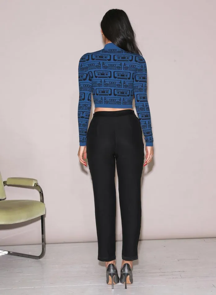 Long Sleeve Clothing Fleur Du Mal Boombox Knit Sweater Jazz Blue