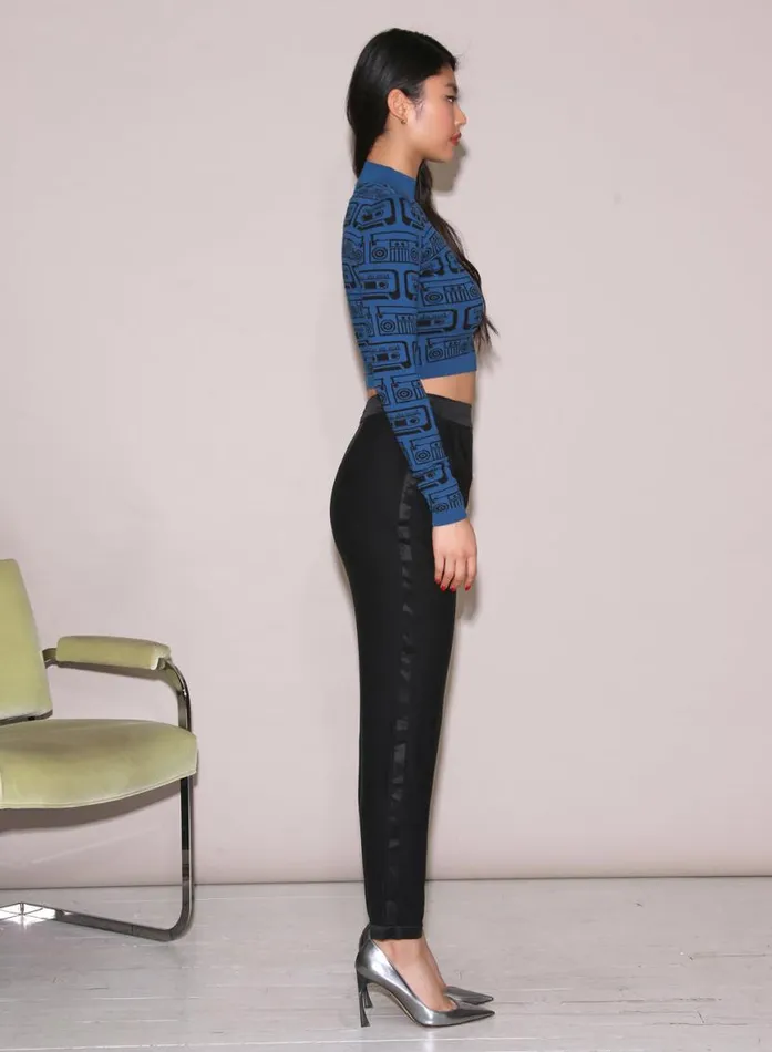 Long Sleeve Clothing Fleur Du Mal Boombox Knit Sweater Jazz Blue