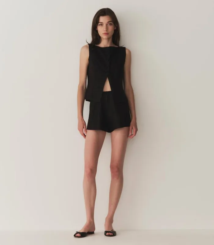 LOREN LINEN SHORT Black Shop DEN Pants and Shorts