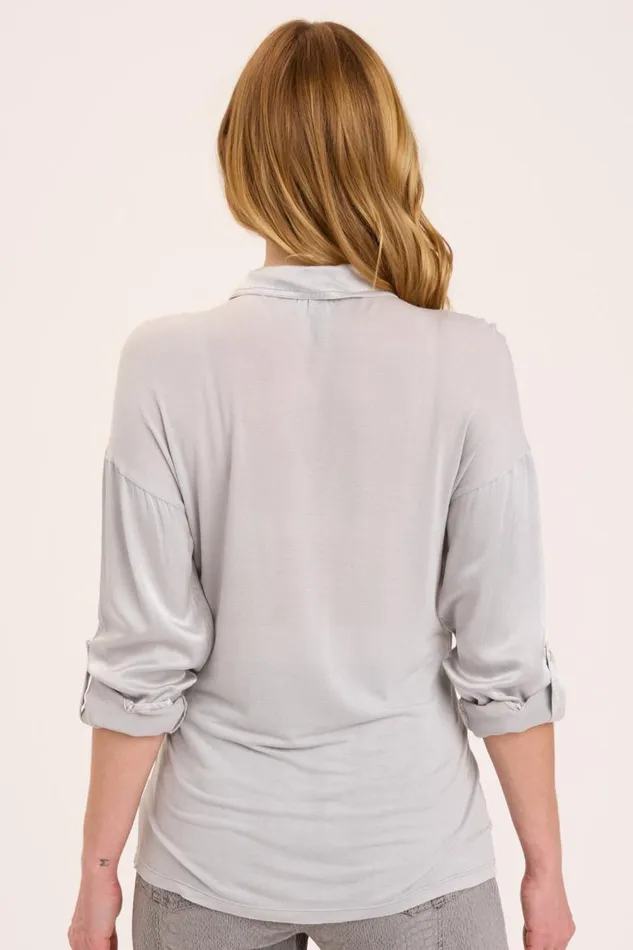 Ludolf ButtonUp Soft Pebble Pigment Clothing XCVI ShirtsBlouses