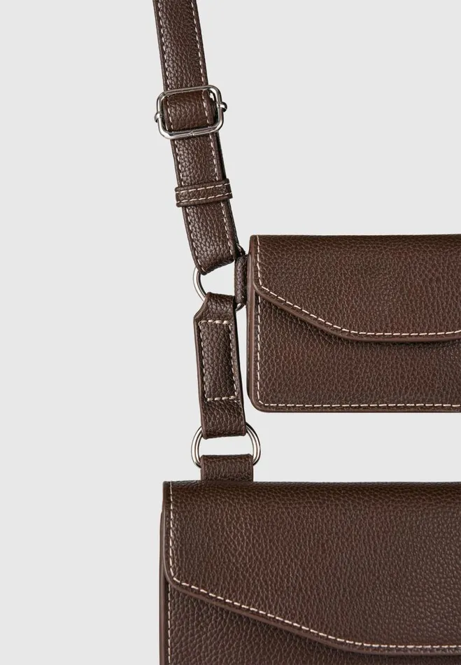 Manire De Voir Bags Manire De Voir Man Monet Duo Crossbody Bag 8211 Brown