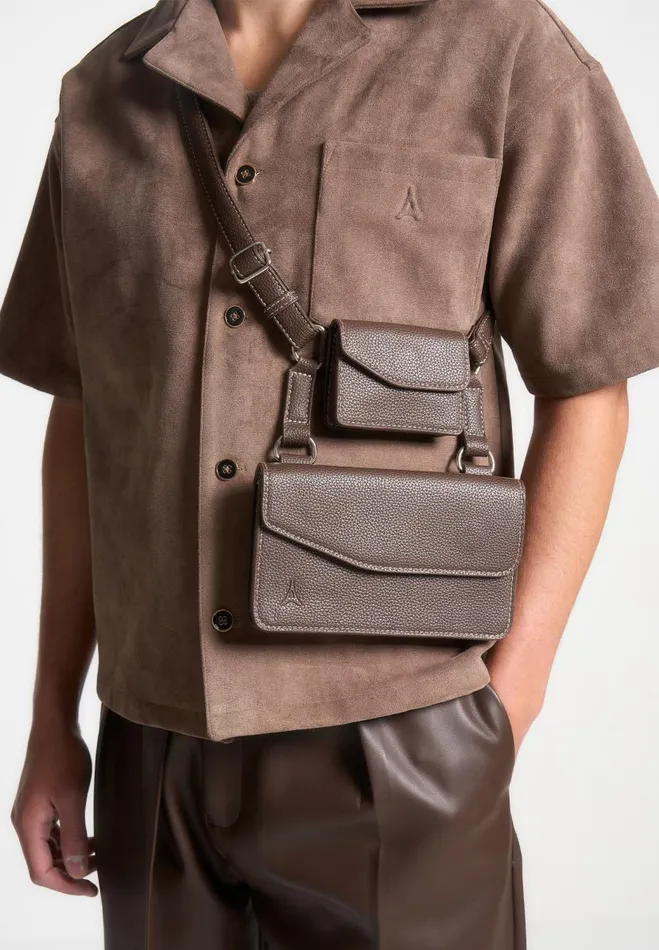 Manire De Voir Bags Manire De Voir Man Monet Duo Crossbody Bag 8211 Brown