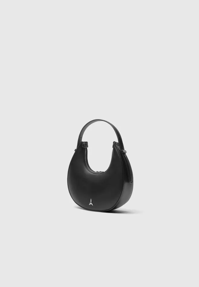 Manire De Voir Bags Manire De Voir Woman Round Vegan Leather Bag 8211 Black