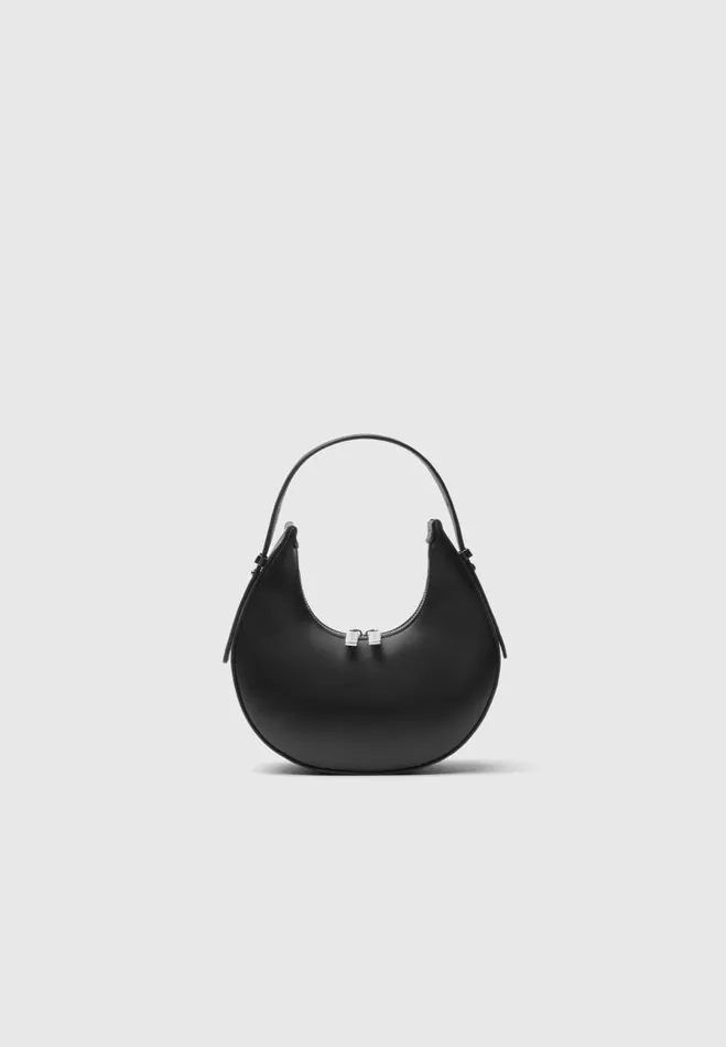 Manire De Voir Bags Manire De Voir Woman Round Vegan Leather Bag 8211 Black