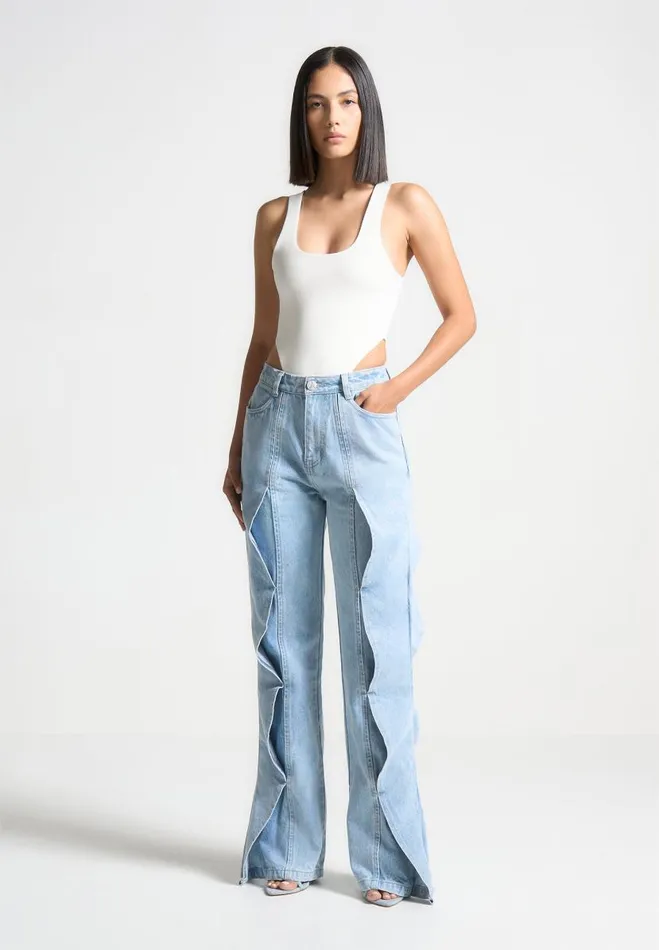 Manire De Voir Bodysuits Manire De Voir Woman ternelle Double Layer High Leg Bodysuit 8211 Off White