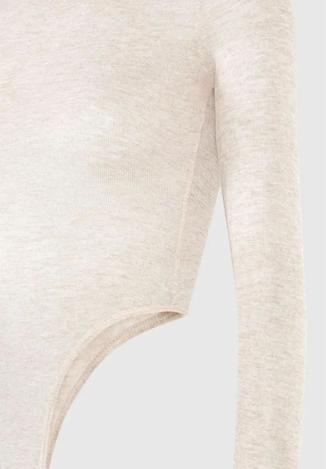Manire De Voir Bodysuits Manire De Voir Woman ternelle Sheer Long Sleeve Bodysuit 8211 Beige