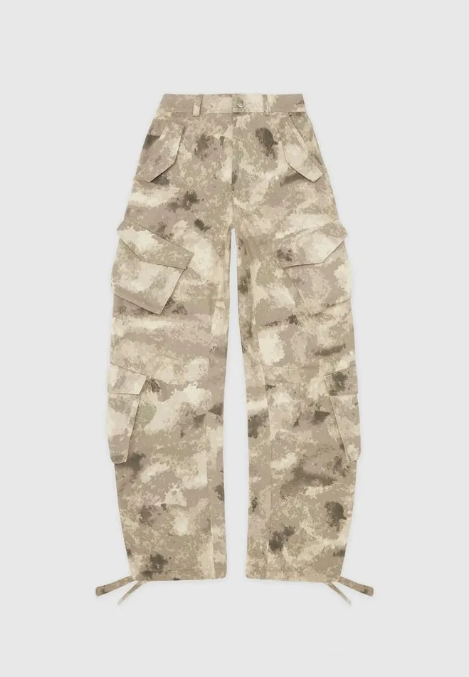 Manire De Voir Cargo Pants and Joggers Manire De Voir Woman High Waisted Camo Cargo Pants 8211 Beige