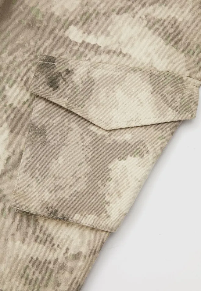 Manire De Voir Cargo Pants and Joggers Manire De Voir Woman High Waisted Camo Cargo Pants 8211 Beige