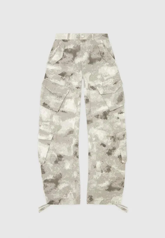 Manire De Voir Cargo Pants and Joggers Manire De Voir Woman High Waisted Camo Cargo Pants 8211 Grey