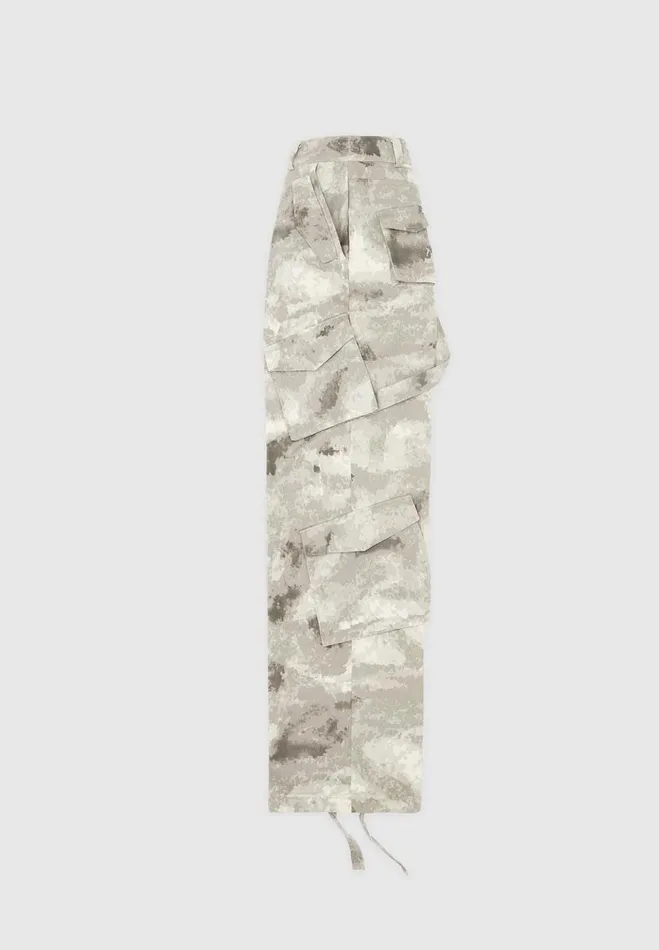 Manire De Voir Cargo Pants and Joggers Manire De Voir Woman High Waisted Camo Cargo Pants 8211 Grey