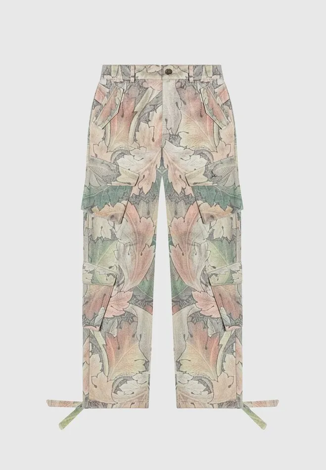 Manire De Voir Cargo Pants and Joggers Manire De Voir Woman High Waisted Renaissance Camo Cargo Pants 8211 Multi