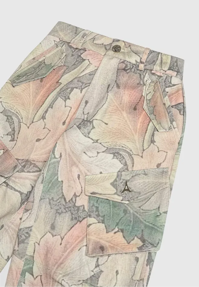 Manire De Voir Cargo Pants and Joggers Manire De Voir Woman High Waisted Renaissance Camo Cargo Pants 8211 Multi