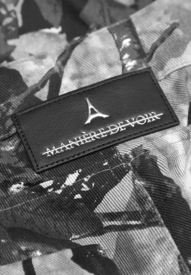 Manire De Voir Cargo Pants and Joggers Manire De Voir Woman Mid Rise Camo And Denim Cargo Pants 8211 Grey