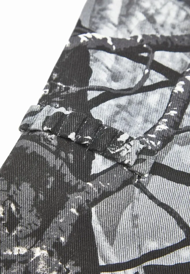 Manire De Voir Cargo Pants and Joggers Manire De Voir Woman Mid Rise Camo And Denim Cargo Pants 8211 Grey