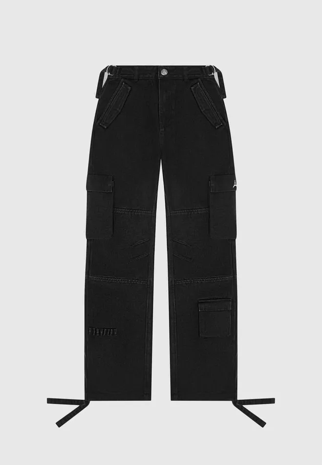Manire De Voir Cargo Pants and Joggers Manire De Voir Woman Mid Rise Cargo Pants 8211 Black