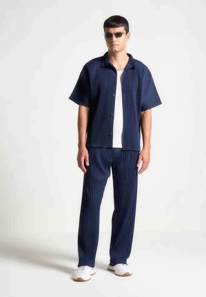Manire De Voir Casual CoOrds Manire De Voir Man Pleated Trousers 8211 Navy
