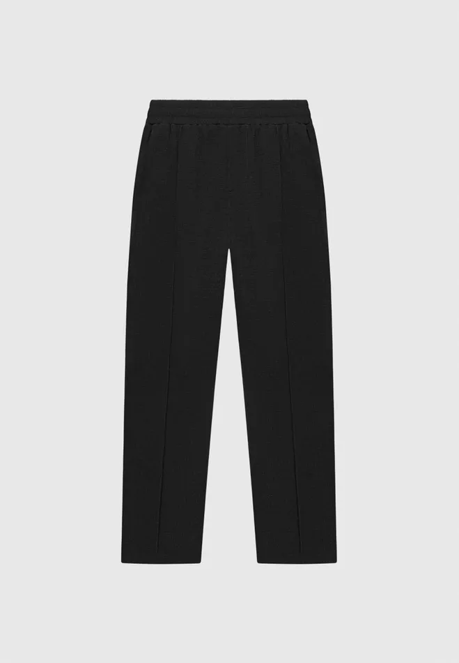 Manire De Voir Casual CoOrds Manire De Voir Man Seersucker Tapered Trousers 8211 Black