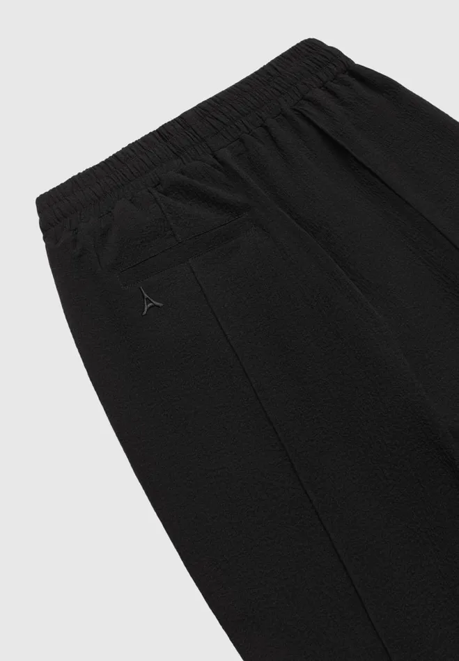 Manire De Voir Casual CoOrds Manire De Voir Man Seersucker Tapered Trousers 8211 Black