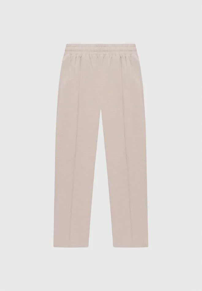 Manire De Voir Casual CoOrds Manire De Voir Man Seersucker Tapered Trousers 8211 Taupe