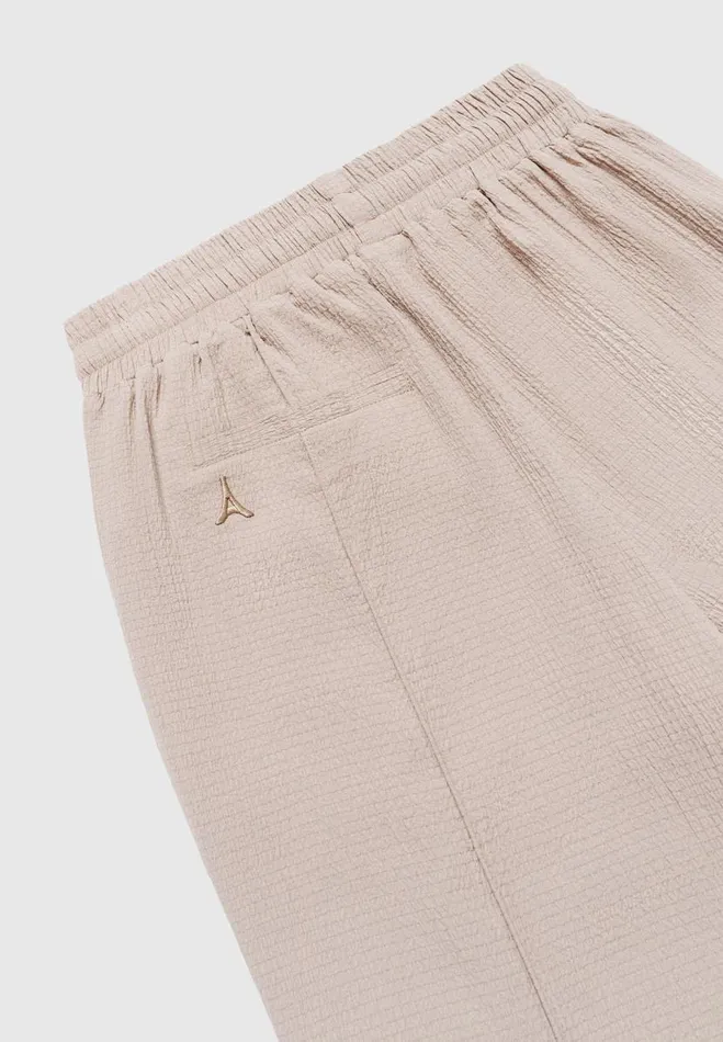 Manire De Voir Casual CoOrds Manire De Voir Man Seersucker Tapered Trousers 8211 Taupe