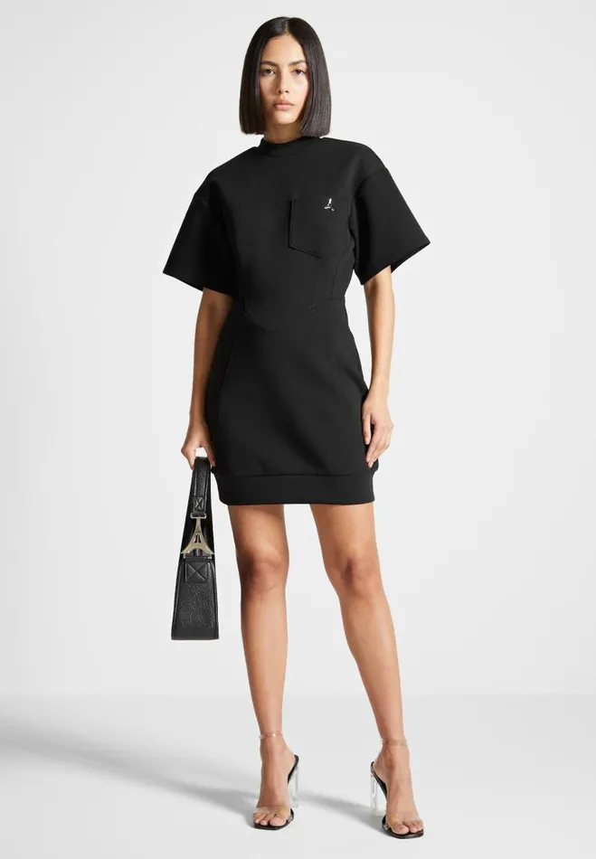 Manire De Voir Dresses Manire De Voir Woman Corset TShirt Dress 8211 Black